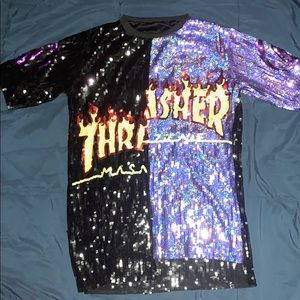 Sparkly thrasher tshirt dress